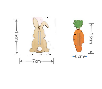 Easter Carrot & Bunny Wooden Money Holder - Perfect Holiday Gift Tag