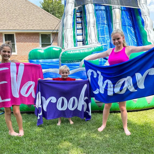 Custom Beach Towel – Personalized Birthday, Pool Party, or Vacation Gift